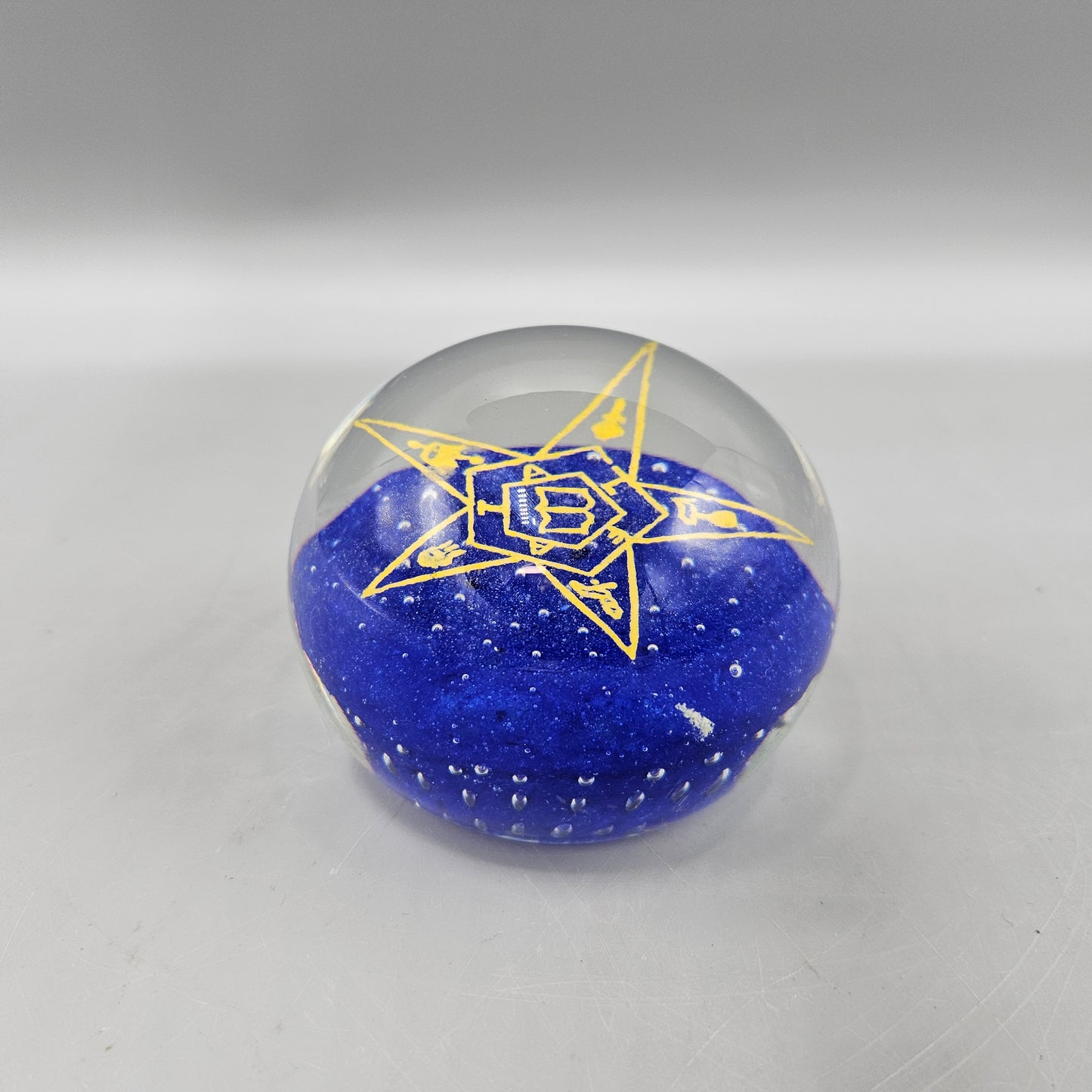John Gentile Free Mason Masonic Eastern Star Art Glass Paperweight