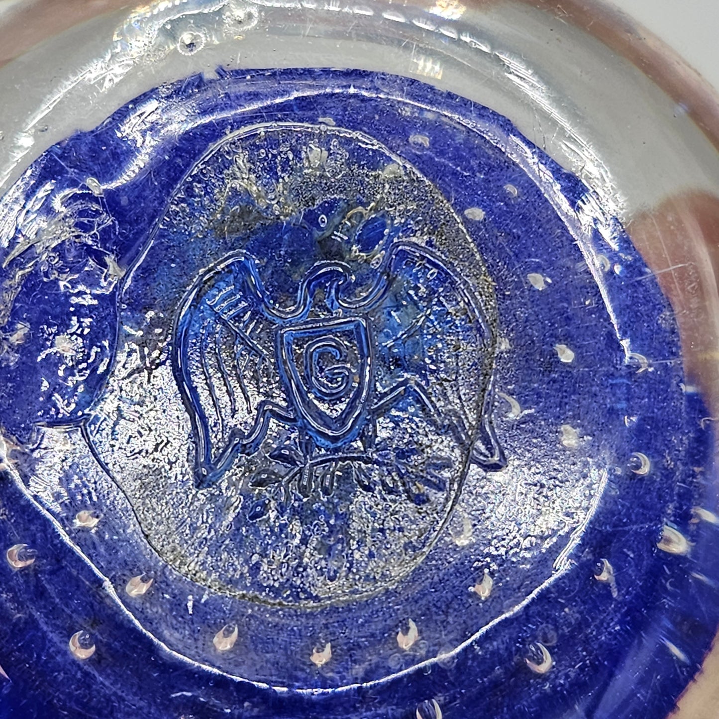 John Gentile Free Mason Masonic Eastern Star Art Glass Paperweight