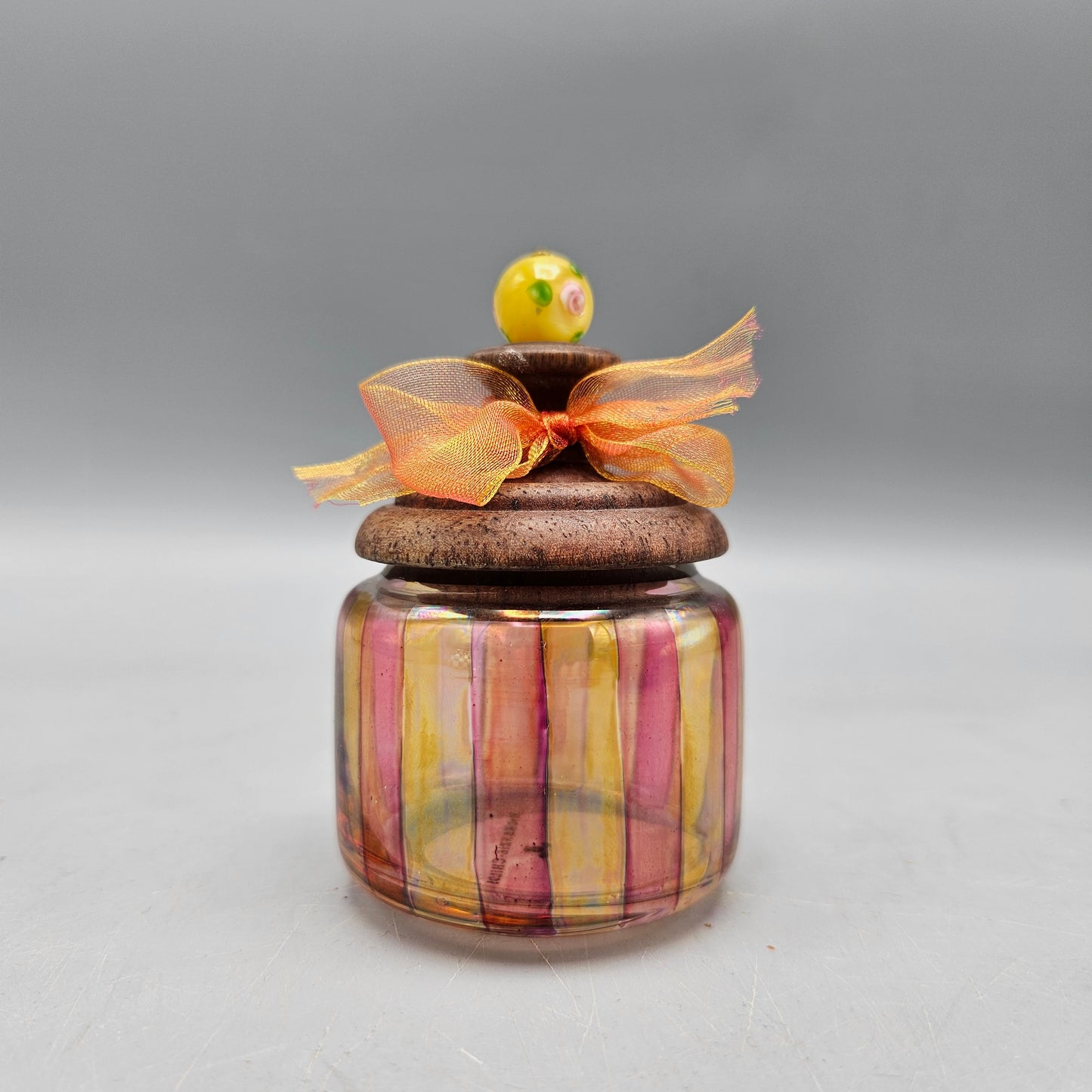 Vintage Mackenzie Childs Creamer Mini Pitcher & Sugar Blown Glass Hand Painted