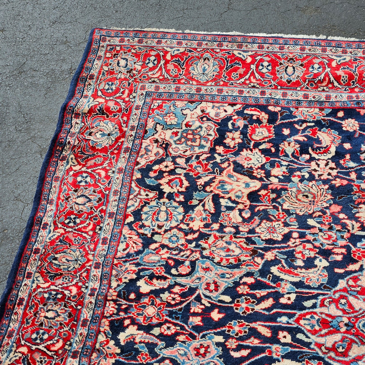 Vintage Hand Knotted Persian Room Size Rug / Carpet - 7' 7" x 9' 8"