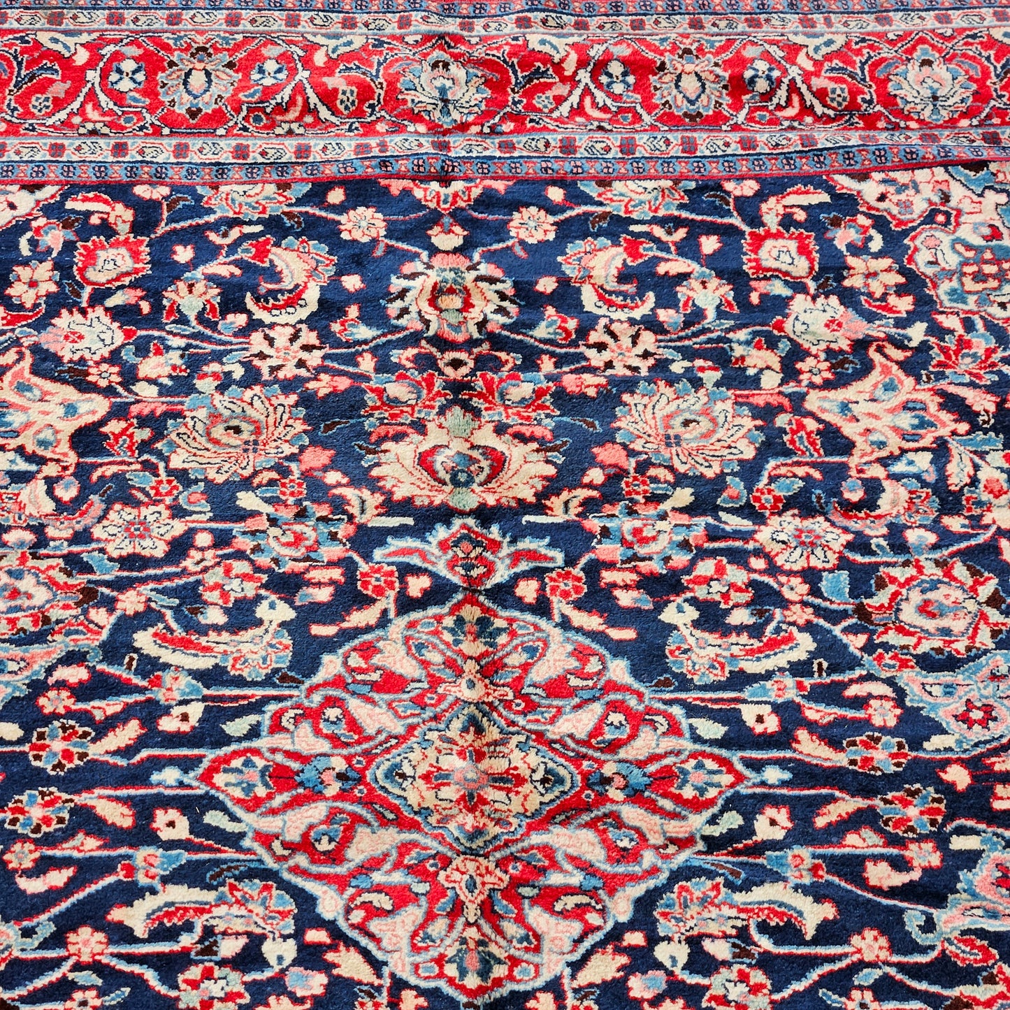 Vintage Hand Knotted Persian Room Size Rug / Carpet - 7' 7" x 9' 8"