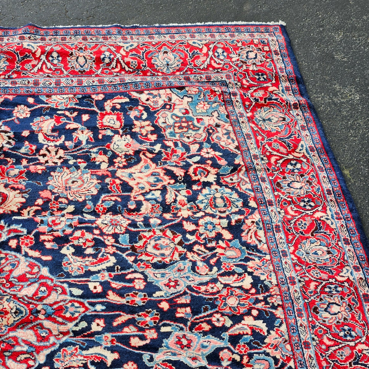 Vintage Hand Knotted Persian Room Size Rug / Carpet - 7' 7" x 9' 8"