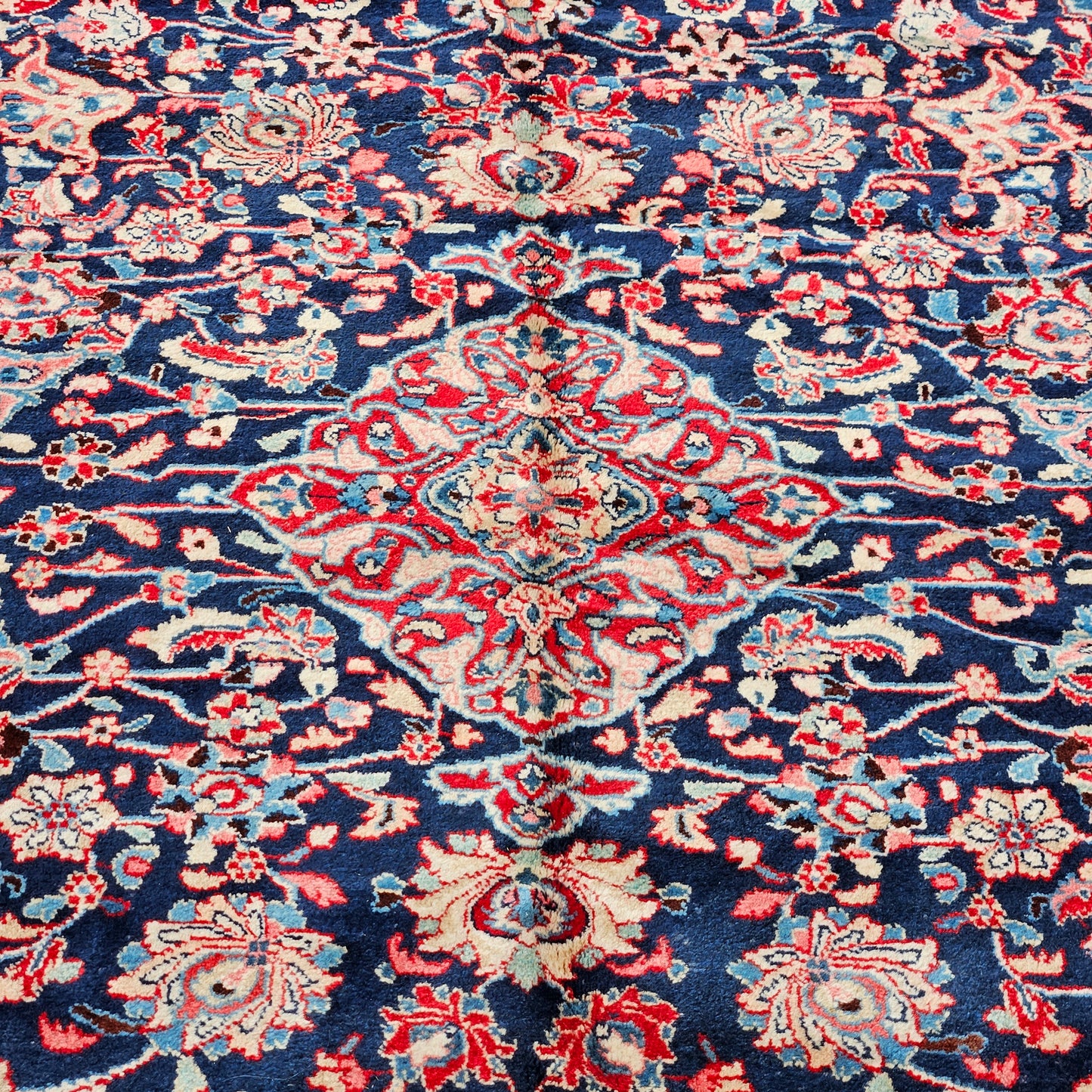 Vintage Hand Knotted Persian Room Size Rug / Carpet - 7' 7" x 9' 8"