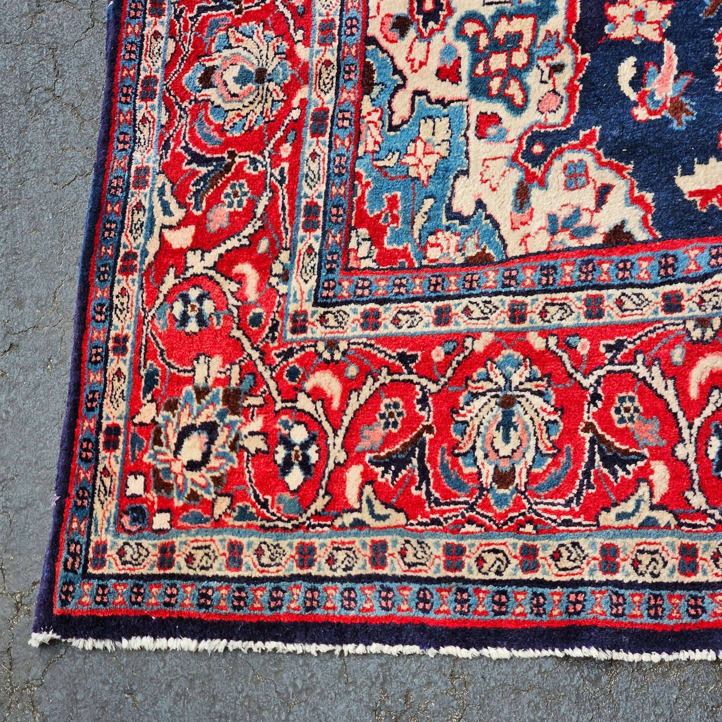 Vintage Hand Knotted Persian Room Size Rug / Carpet - 7' 7" x 9' 8"