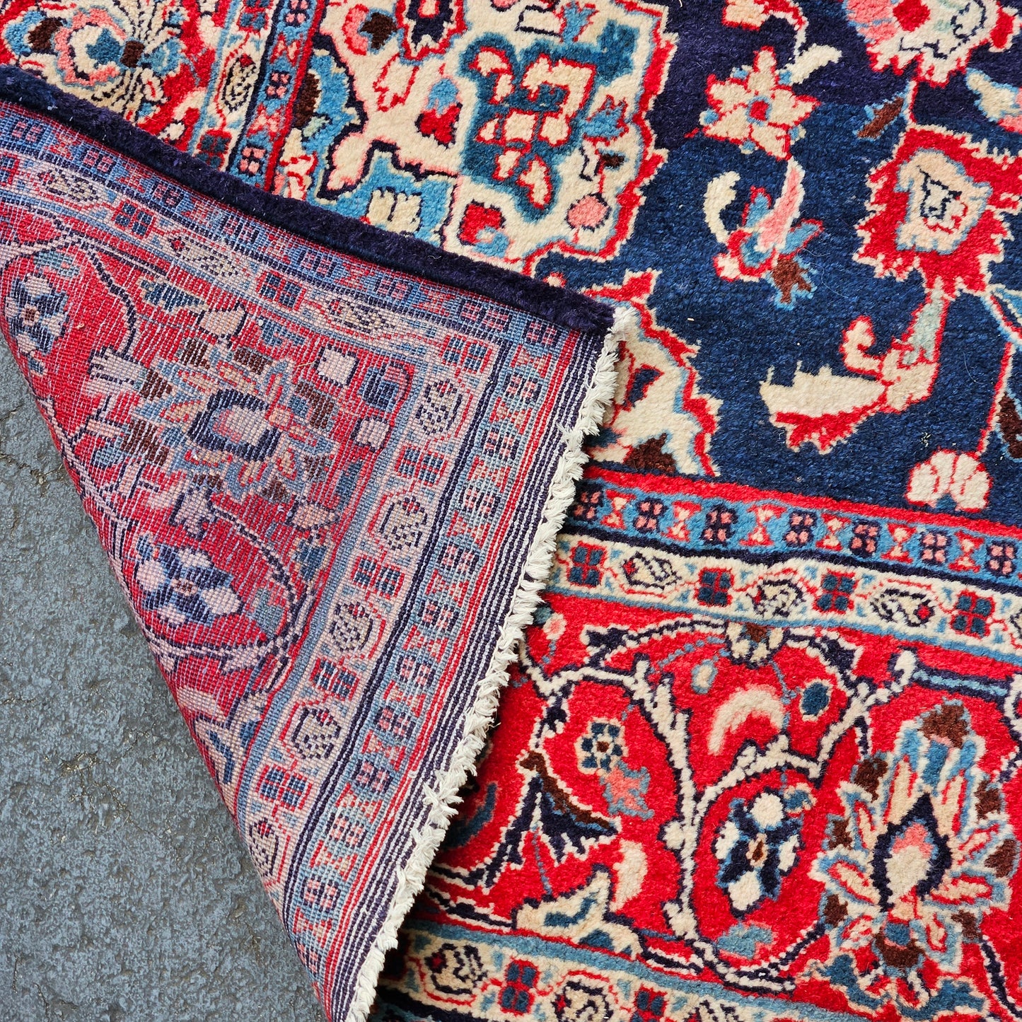 Vintage Hand Knotted Persian Room Size Rug / Carpet - 7' 7" x 9' 8"