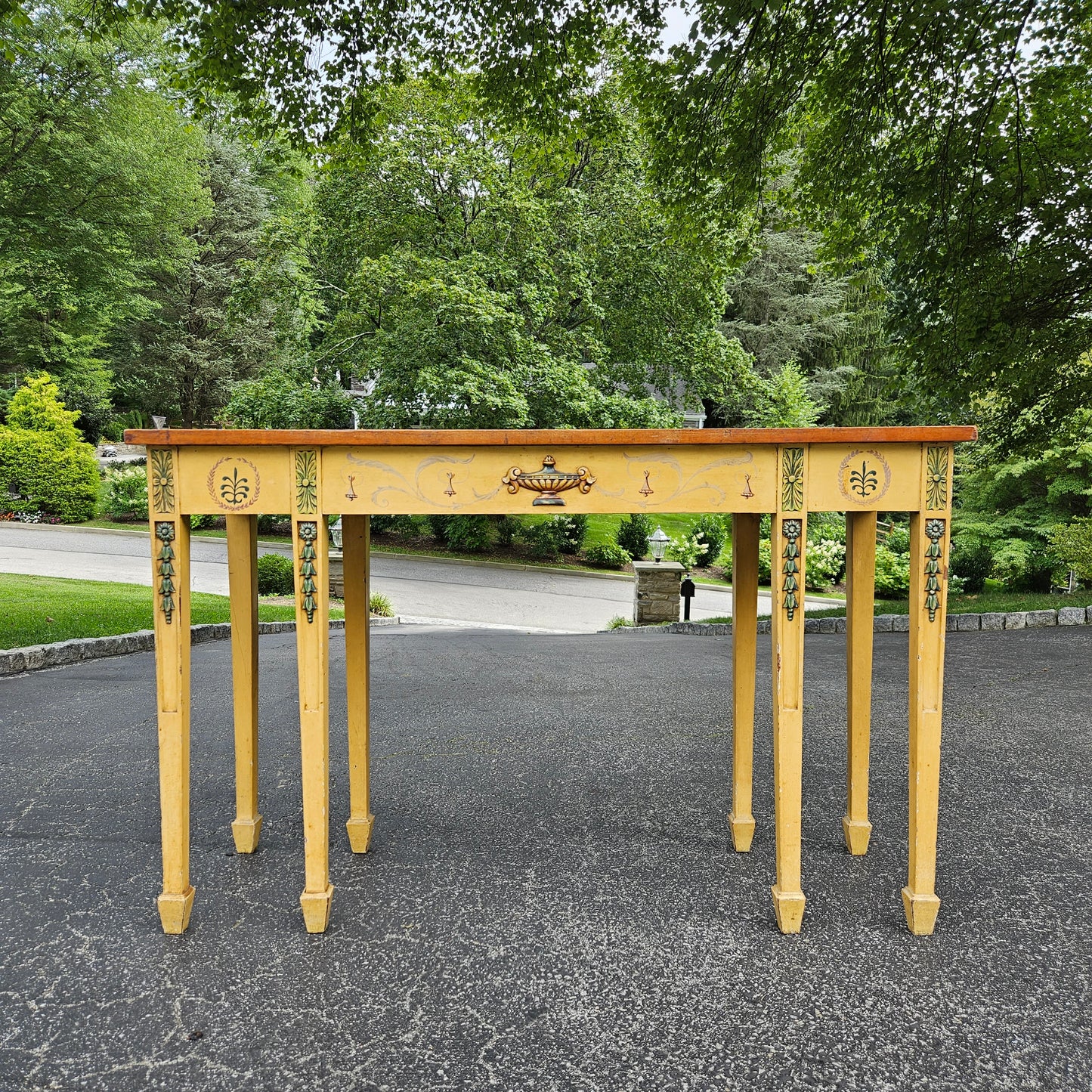 Beautiful Hand Painted Decorator Console Table