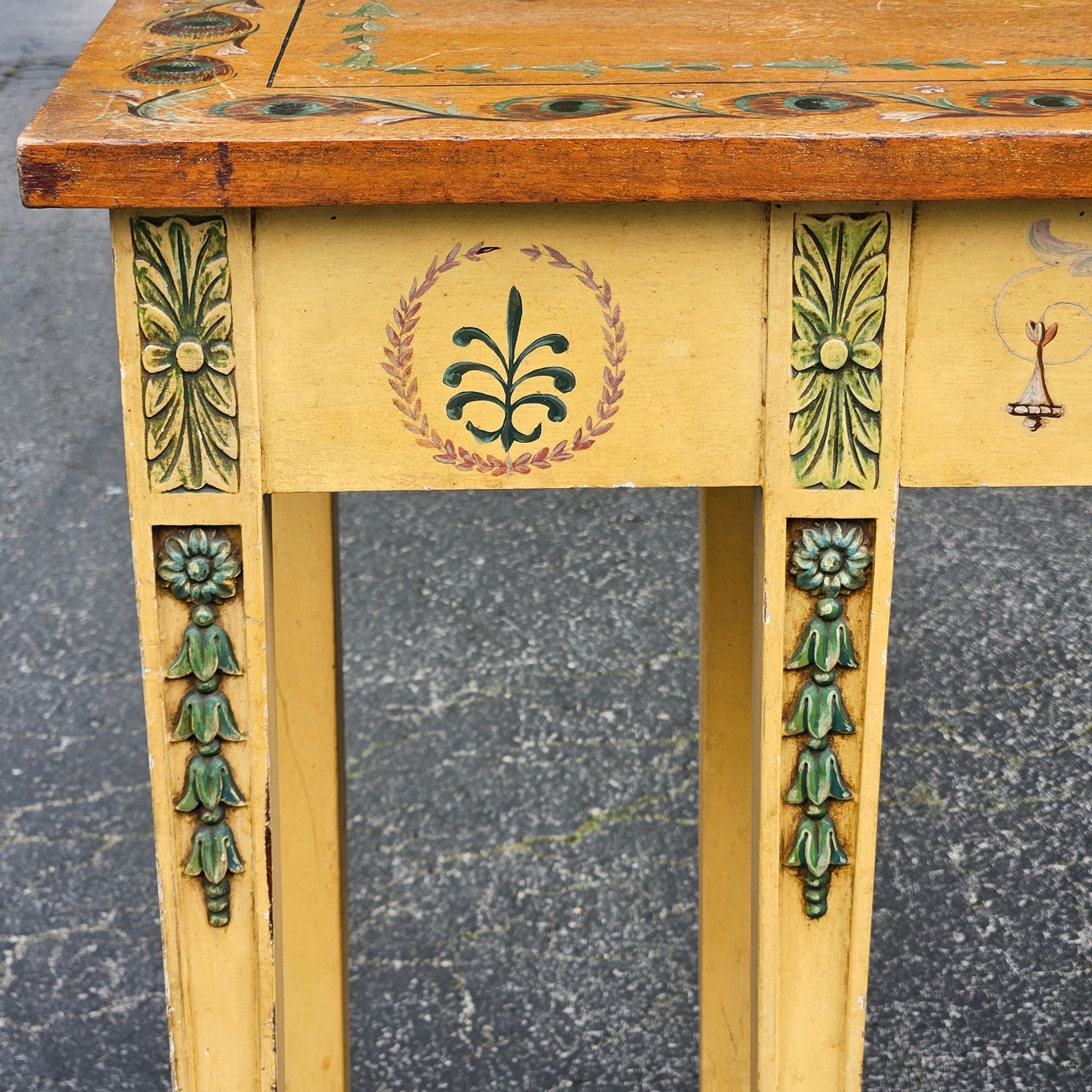 Beautiful Hand Painted Decorator Console Table