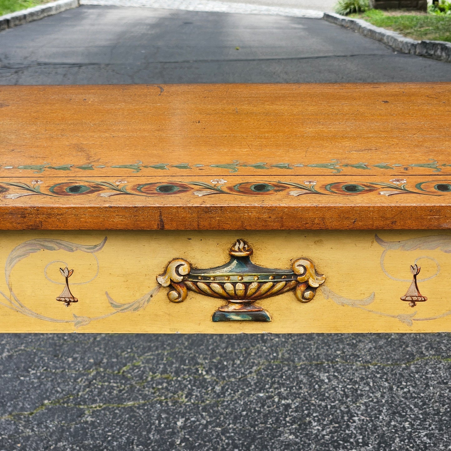 Beautiful Hand Painted Decorator Console Table