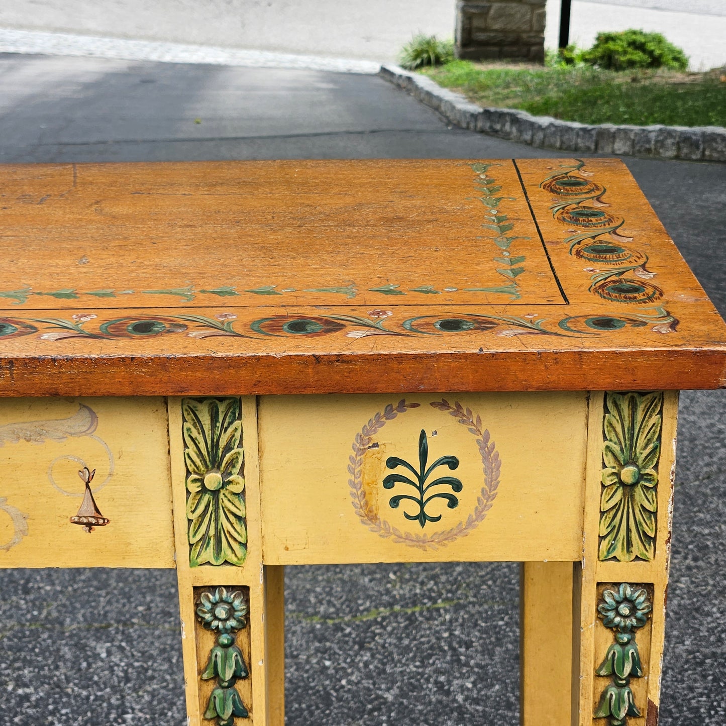 Beautiful Hand Painted Decorator Console Table