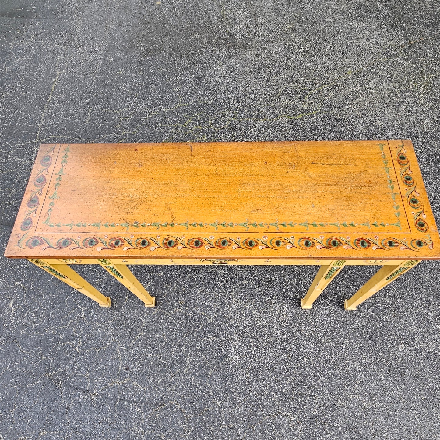 Beautiful Hand Painted Decorator Console Table