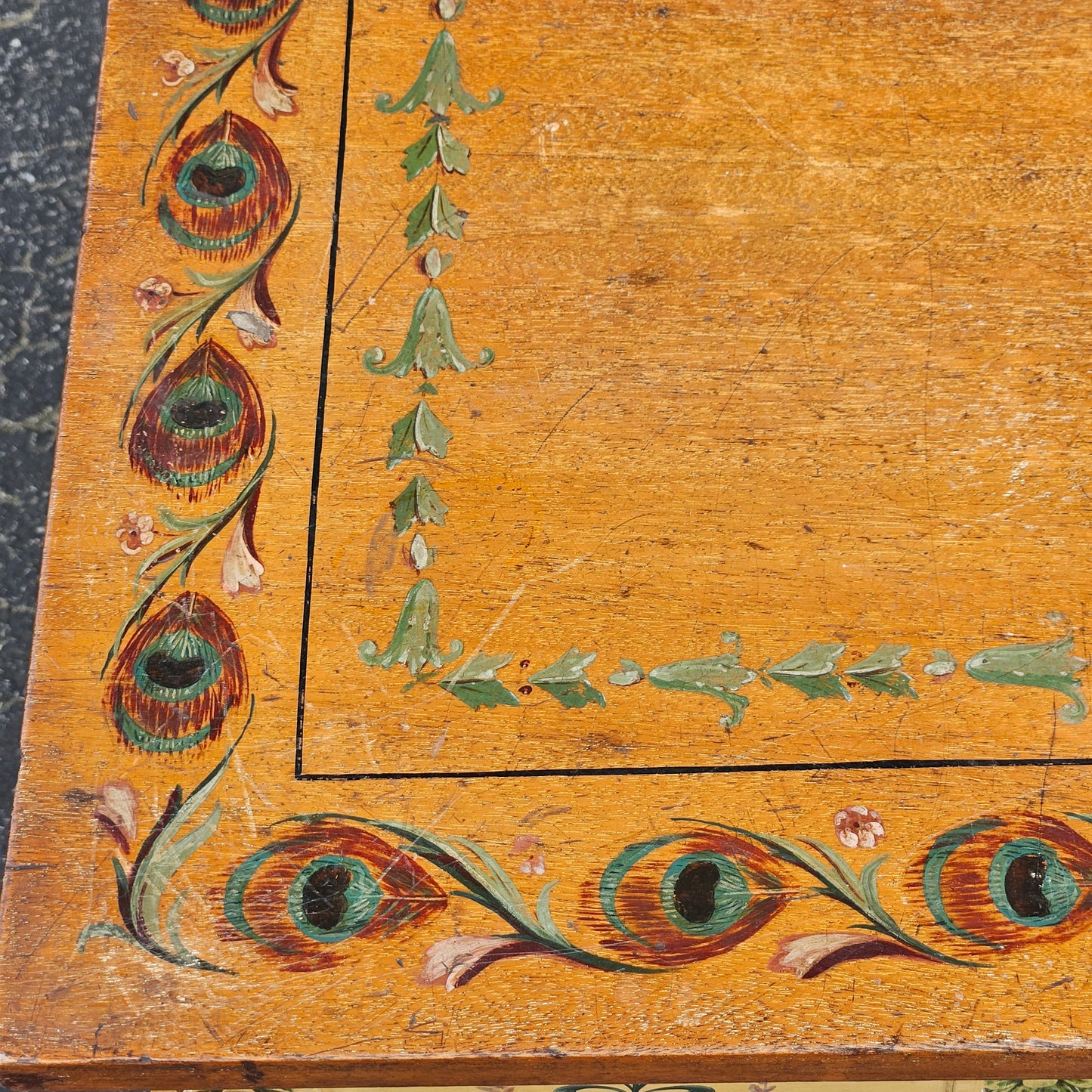 Beautiful Hand Painted Decorator Console Table