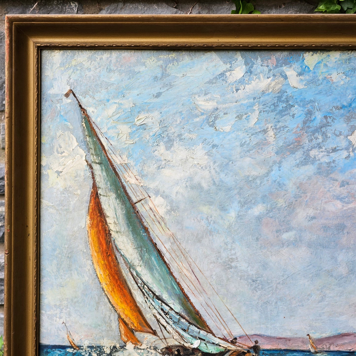 Beautiful Large Original Painting of Sailboats