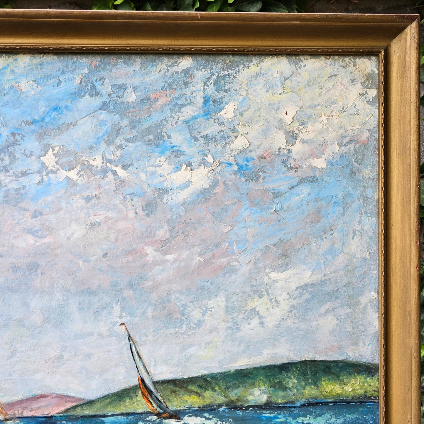 Beautiful Large Original Painting of Sailboats