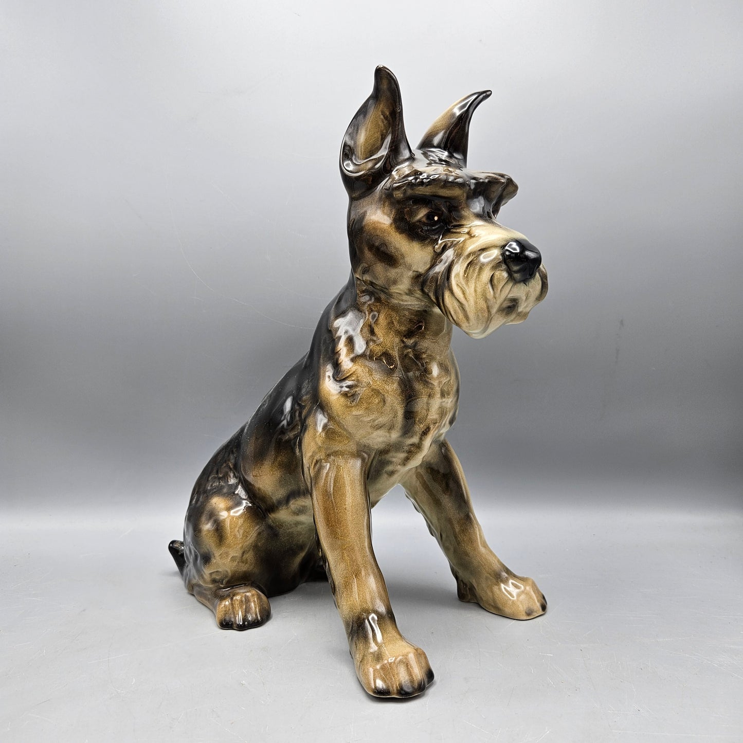 1980s Goebel Ceramic Schnauzer Dog Figurine