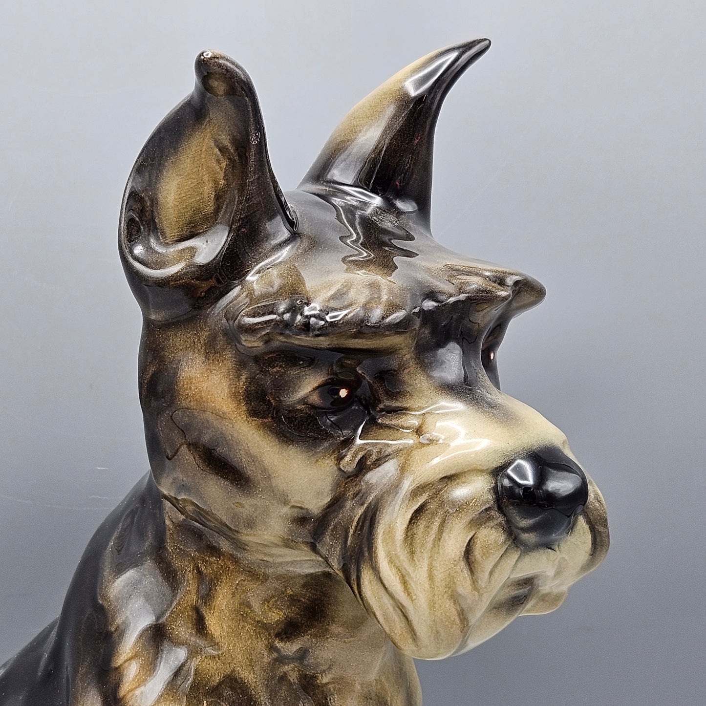 1980s Goebel Ceramic Schnauzer Dog Figurine