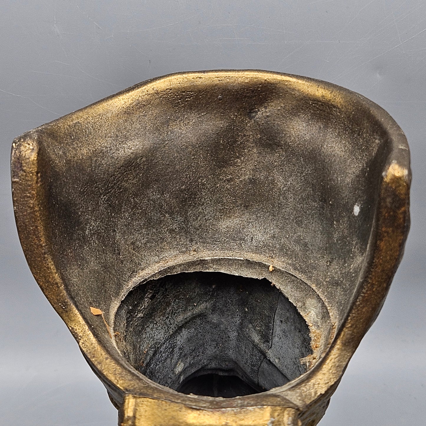 Vintage Victorian Brass Boot Vase Display Kindling Holder