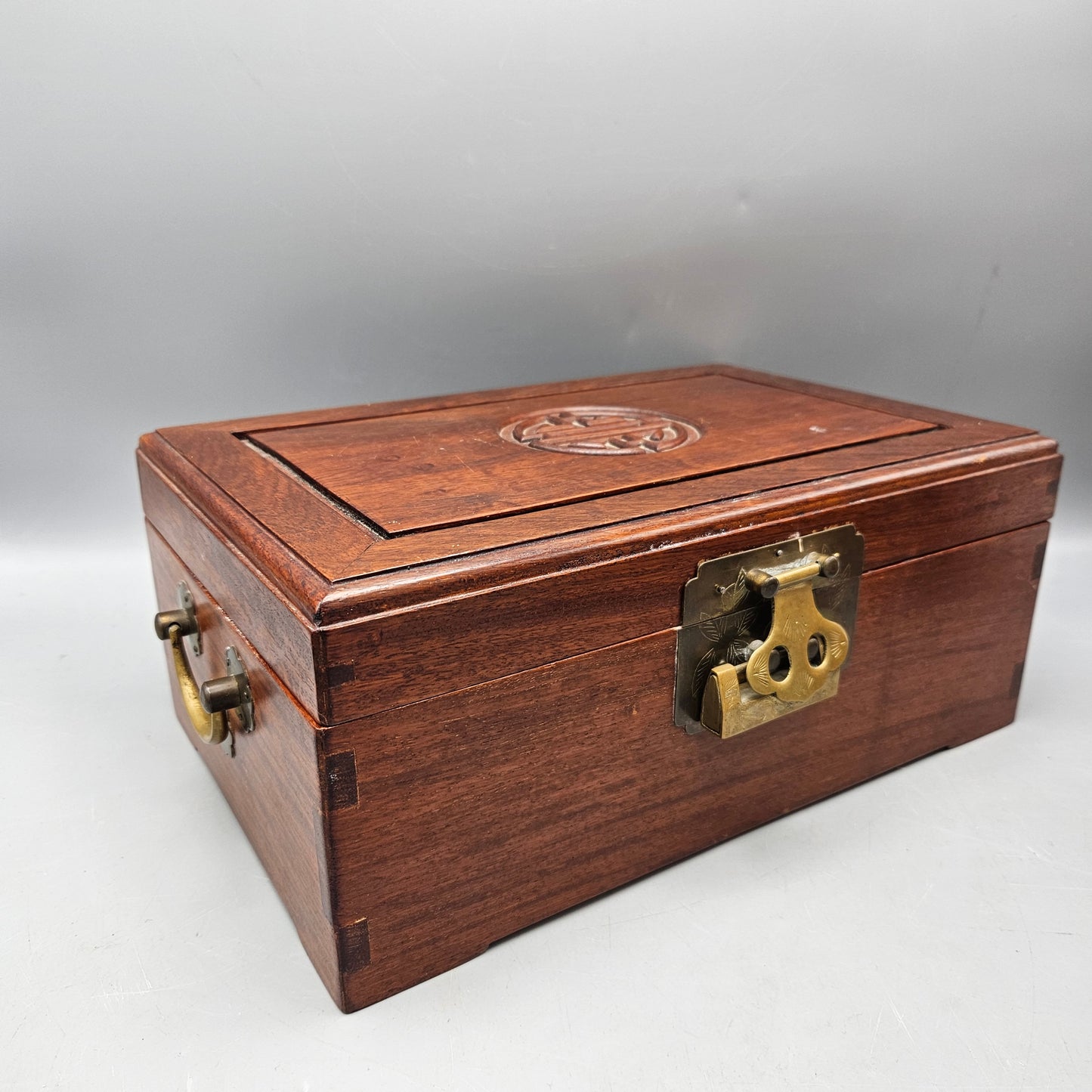 Antique Hardwood Jewelry Box