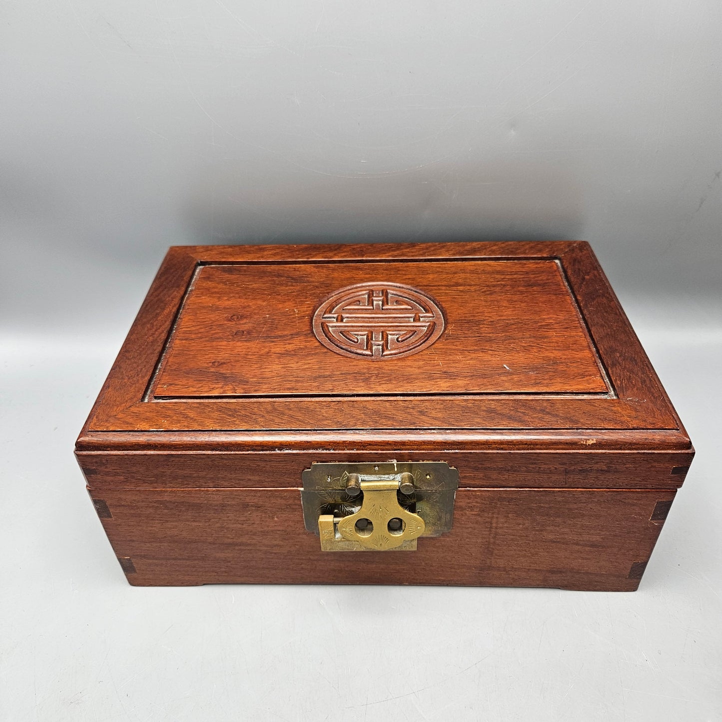 Antique Hardwood Jewelry Box