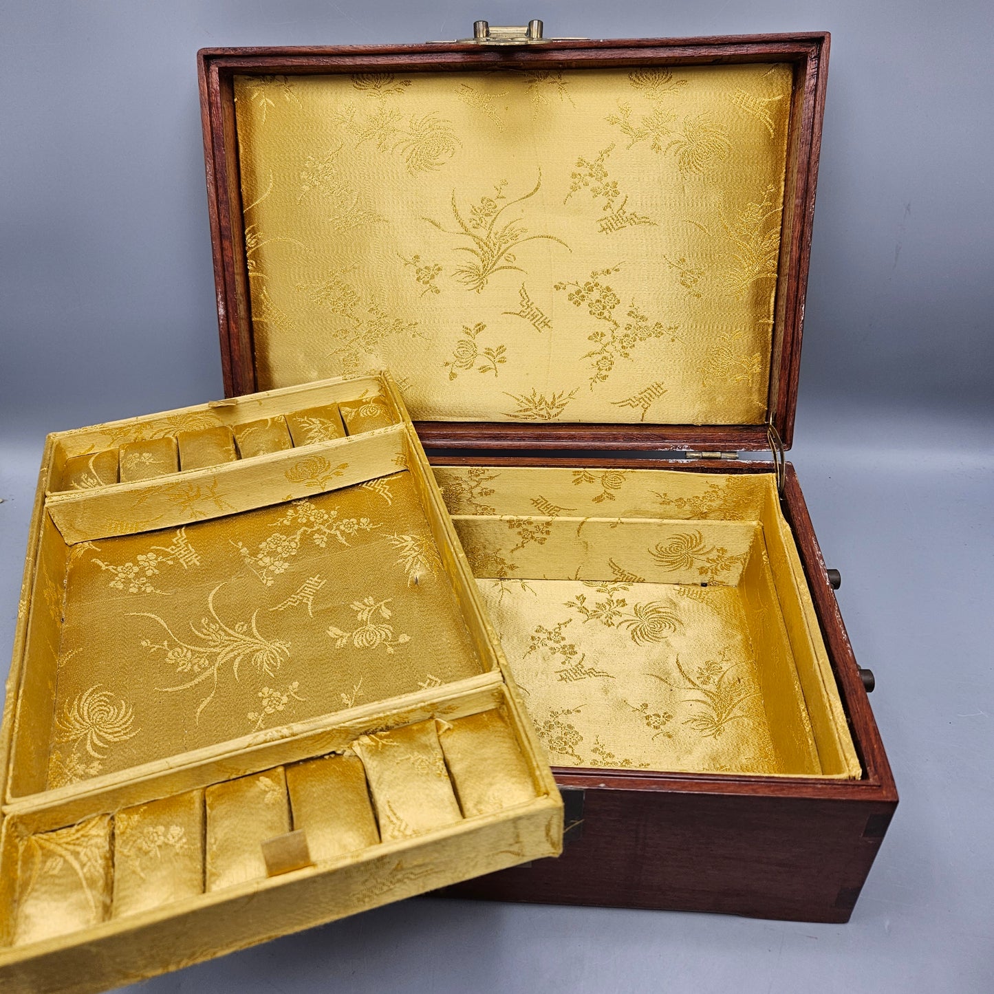Antique Hardwood Jewelry Box
