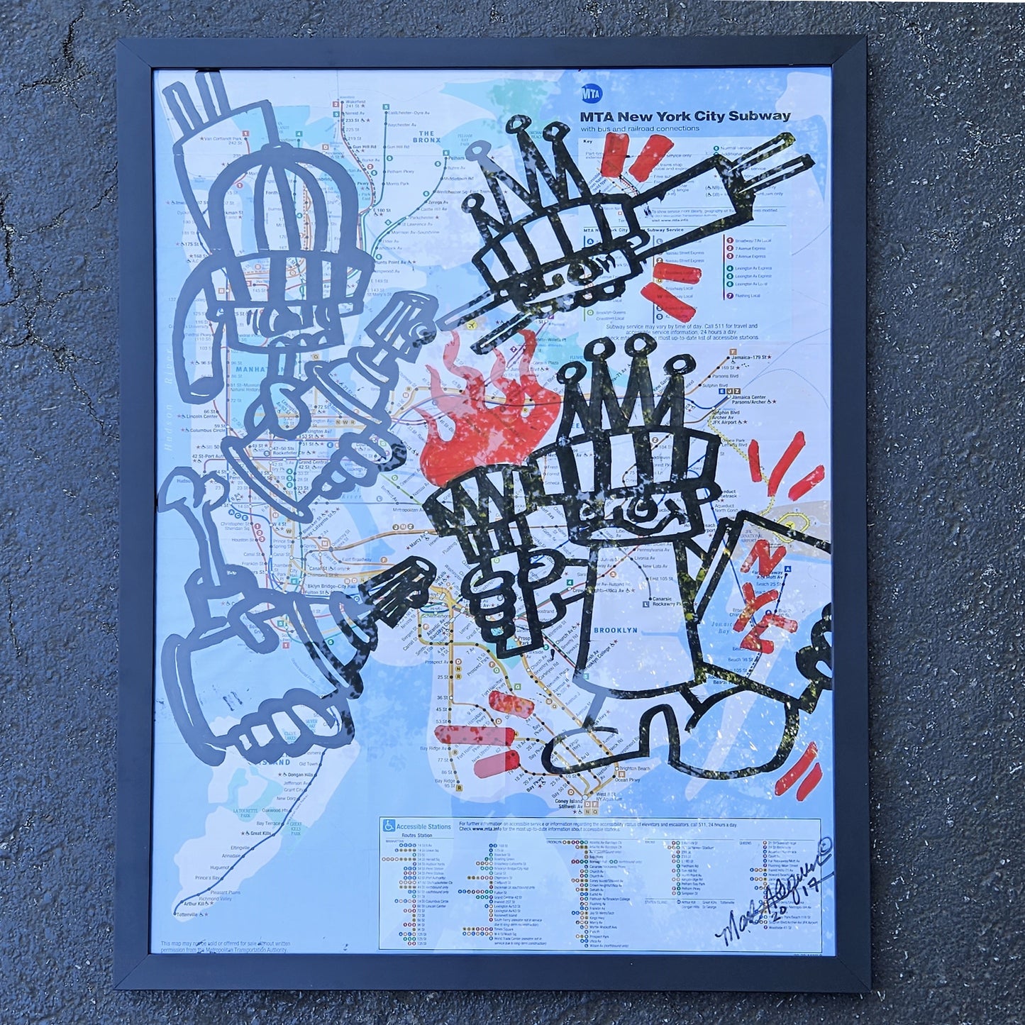 Mark Alequin Graffitti Artwork Over NYC Map