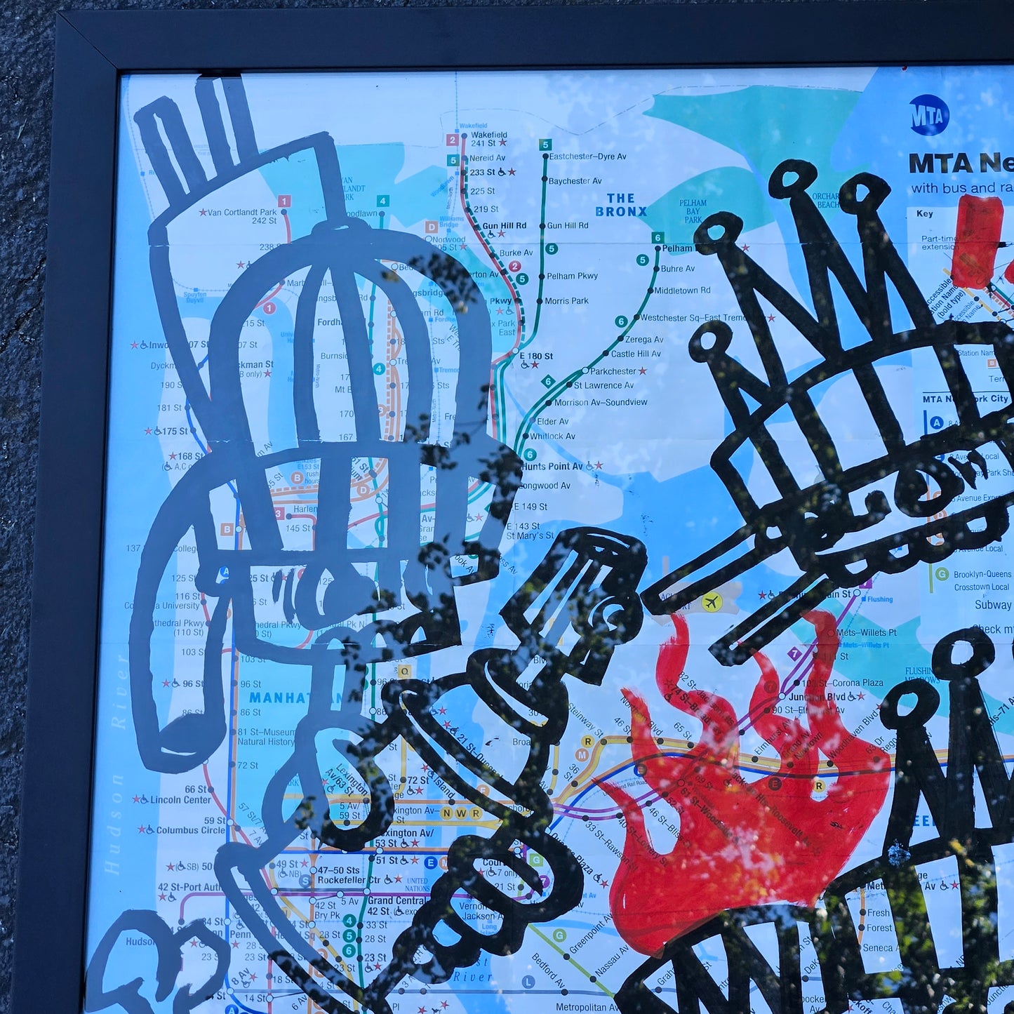 Mark Alequin Graffitti Artwork Over NYC Map