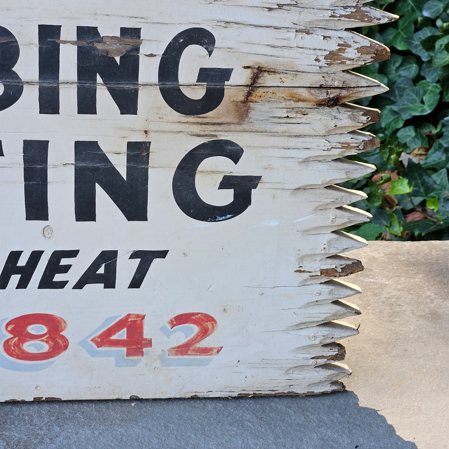 Vintage Double Sided Joseph R. Goldberg Plumbing & Heating Sign - Hand Painted