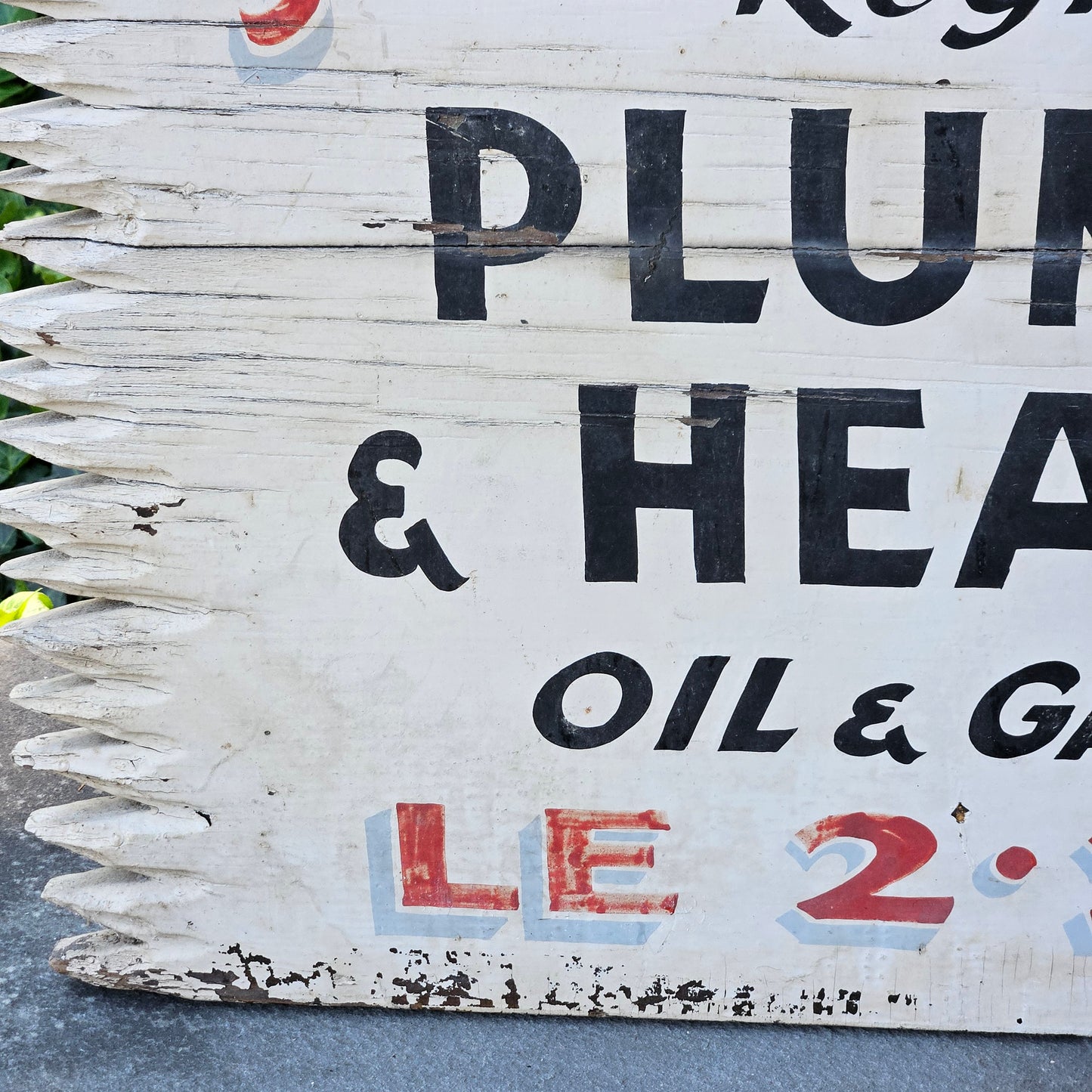 Vintage Double Sided Joseph R. Goldberg Plumbing & Heating Sign - Hand Painted