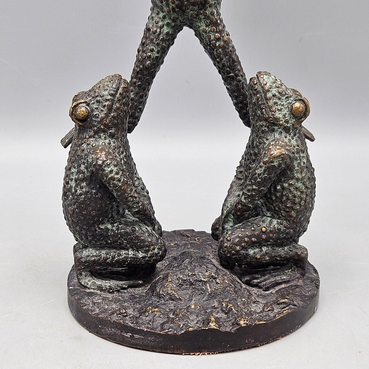 Maitland Smith Bronze Figure with Frogs and Crystal Ball