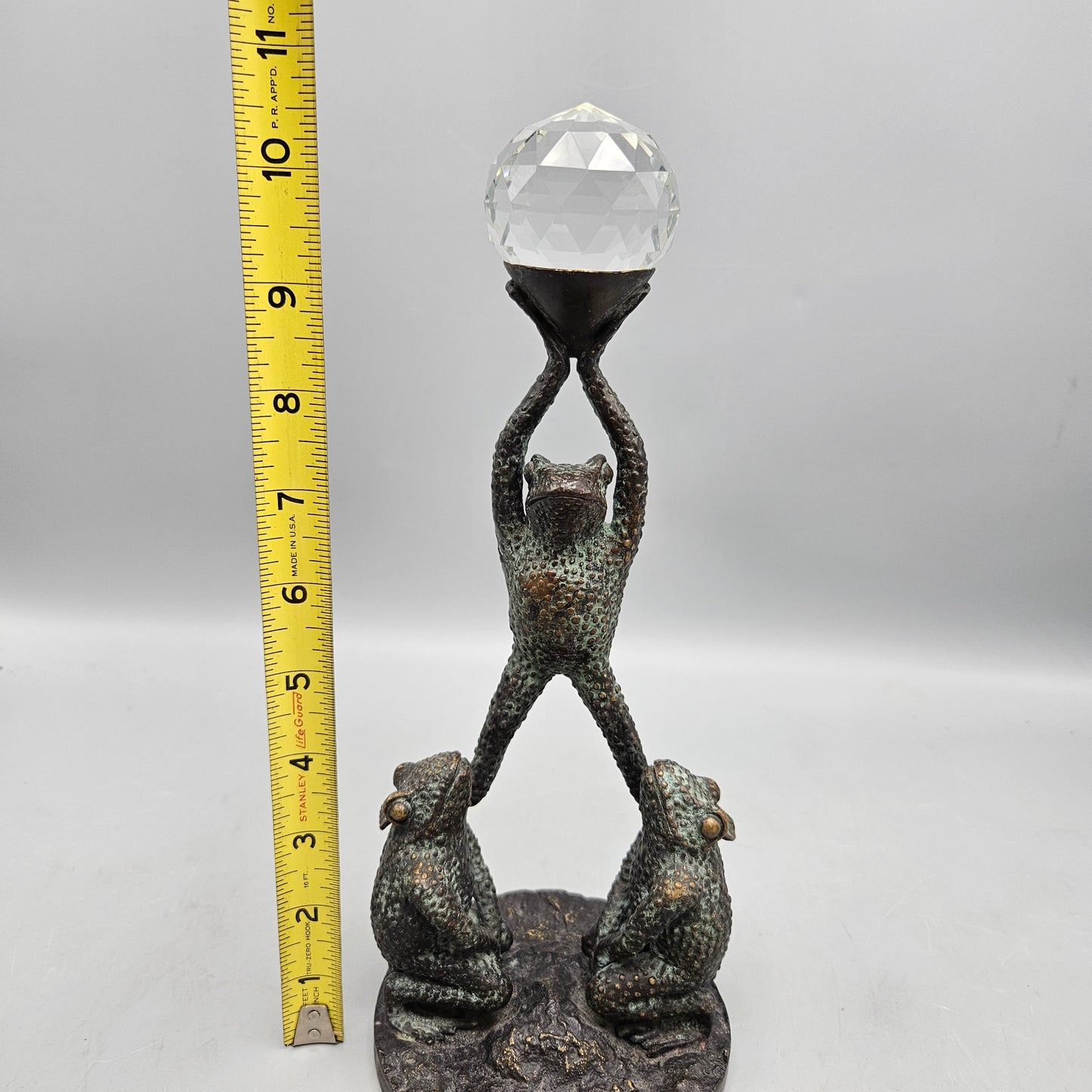 Maitland Smith Bronze Figure with Frogs and Crystal Ball