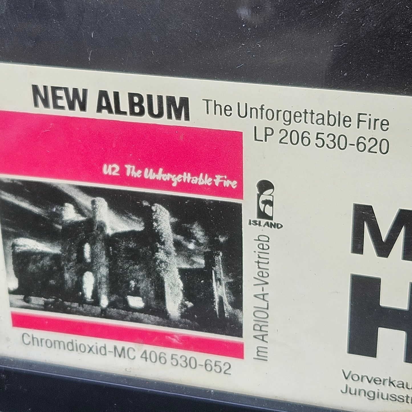 Vintage 1984 U2 The Unforgettable Fire Tour Poster - Hamburg Germany