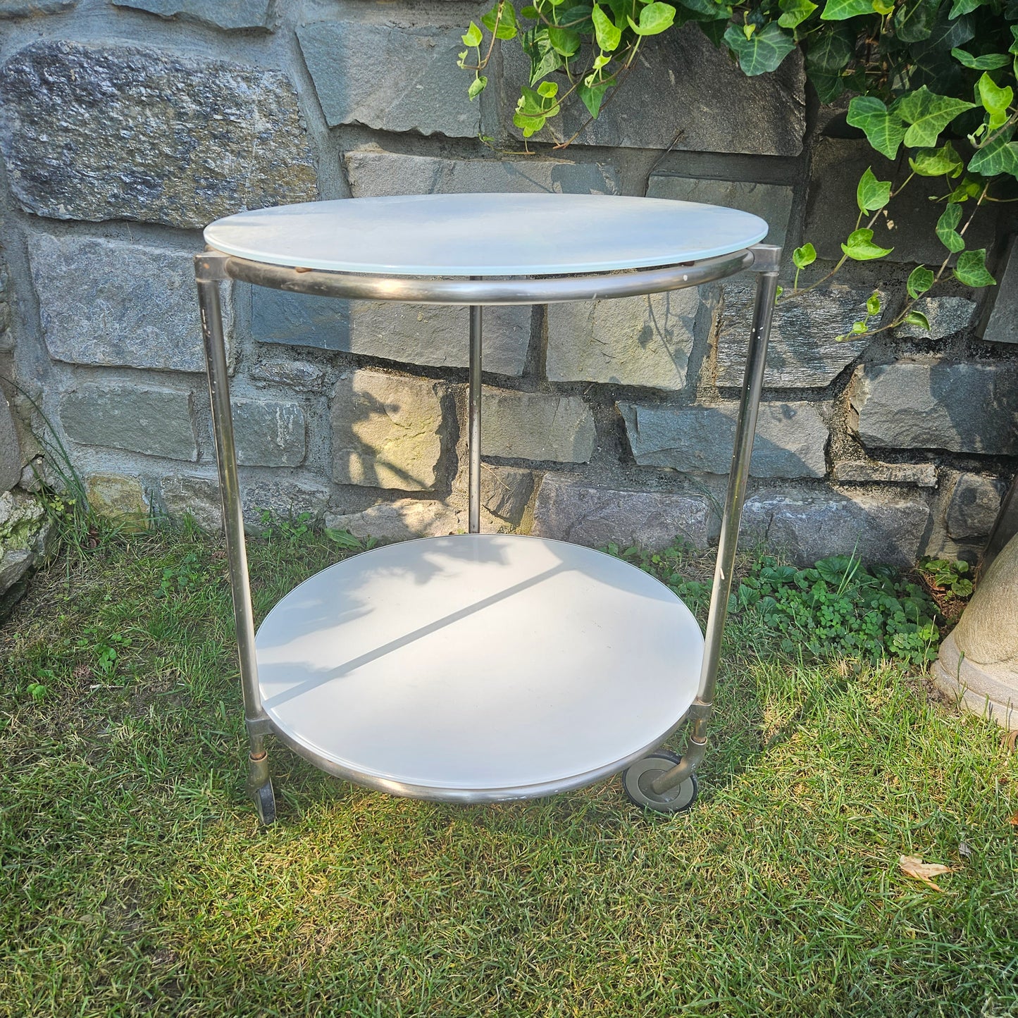 Vintage Strind Ikea Side Table / Retro Round Bar Car