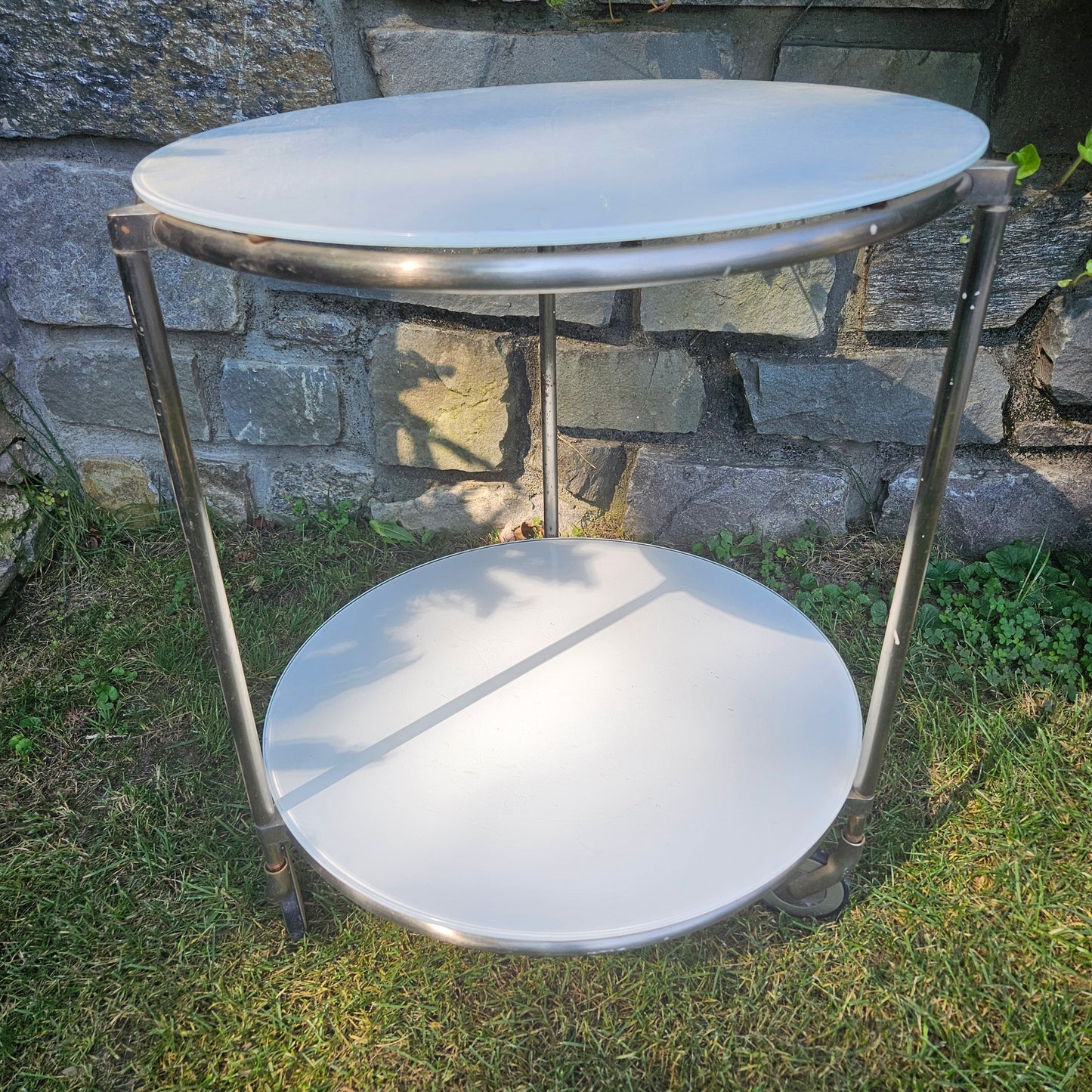 Vintage Strind Ikea Side Table / Retro Round Bar Car