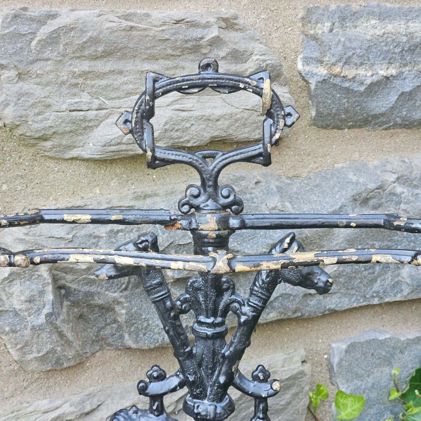 Antique Cast Iron Dog Themed Umbrella or Cane Stand