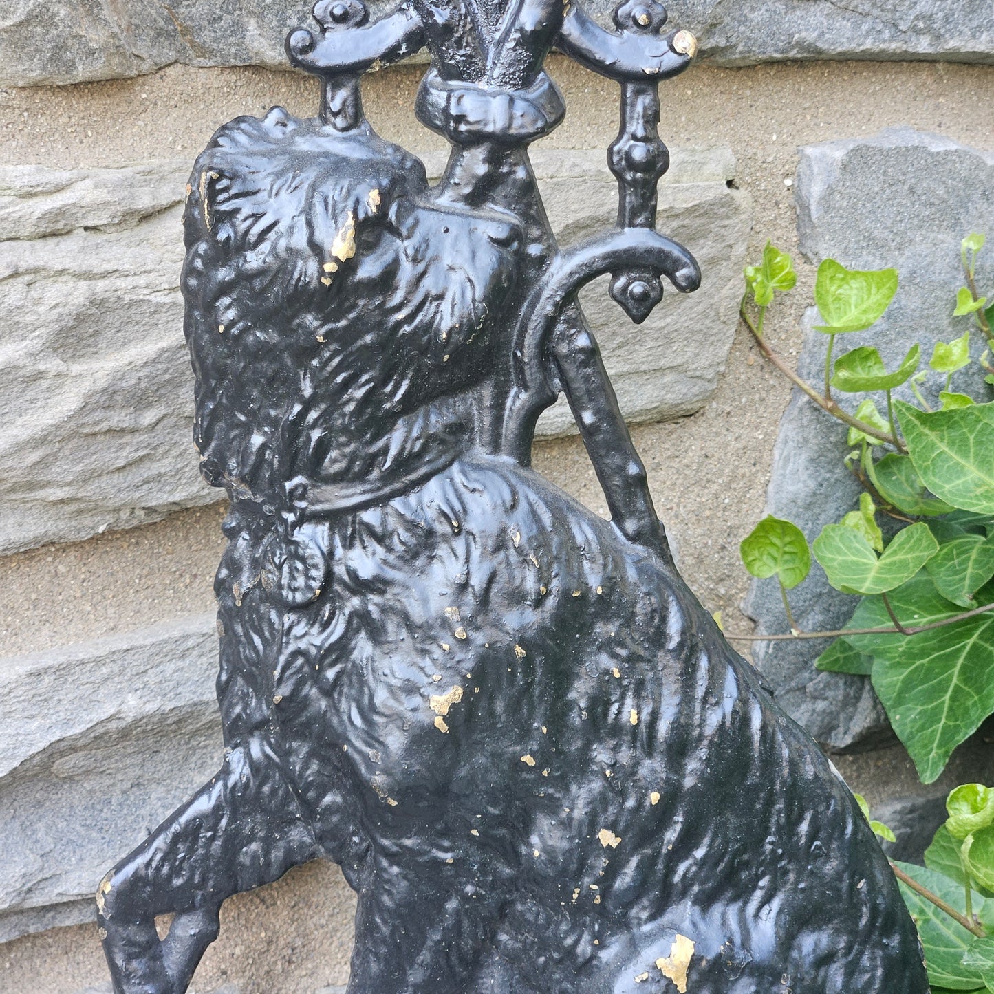 Antique Cast Iron Dog Themed Umbrella or Cane Stand