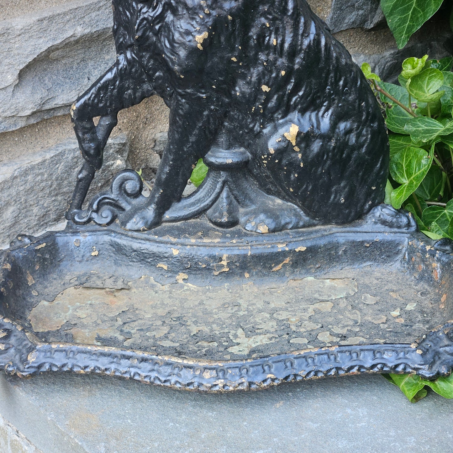 Antique Cast Iron Dog Themed Umbrella or Cane Stand
