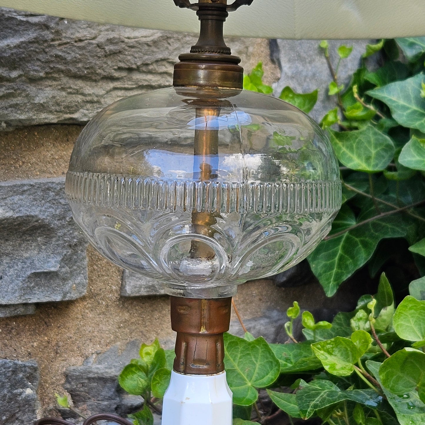 Vintage Glass & Milk Glass Lamp