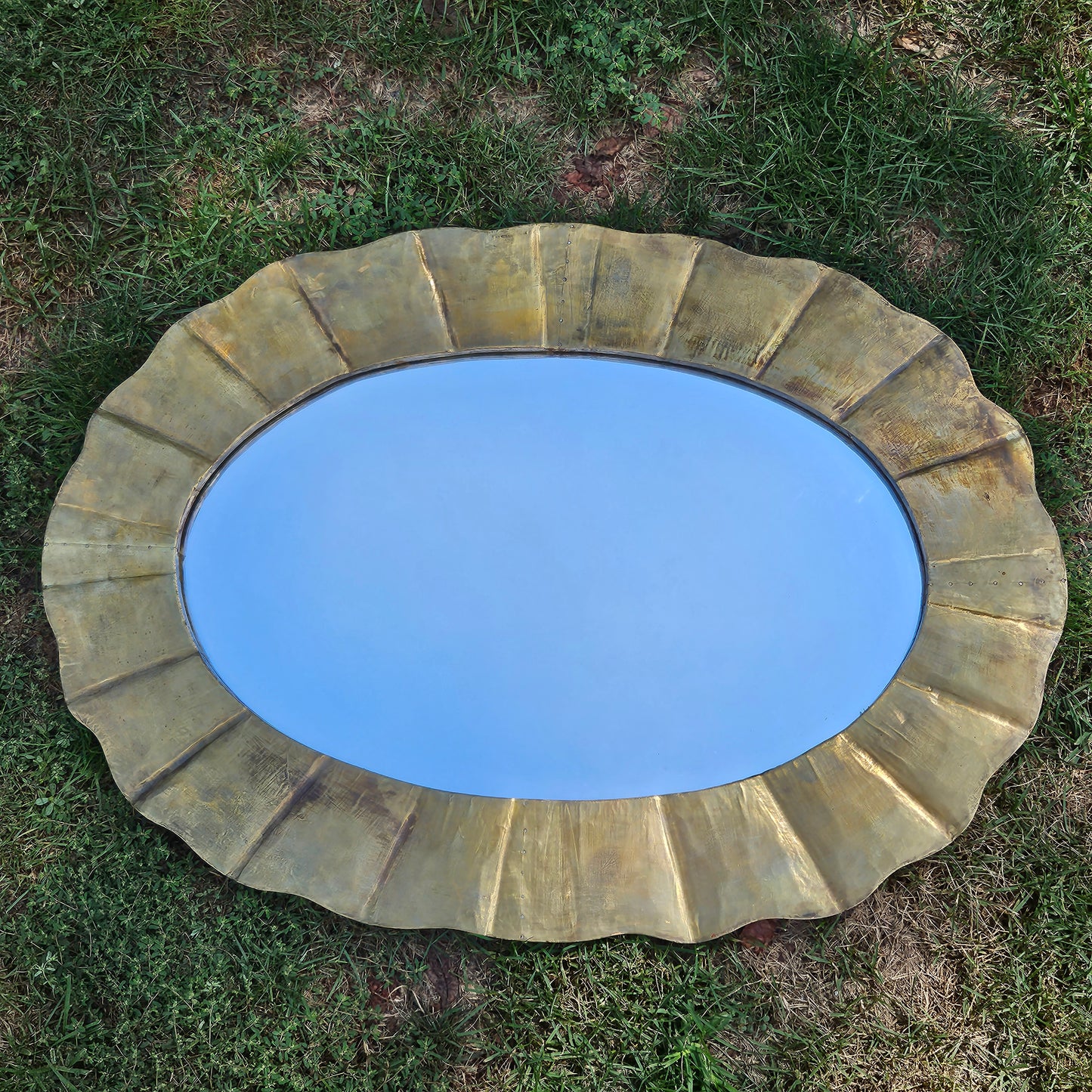 Stunning Decorator Brass Mirror