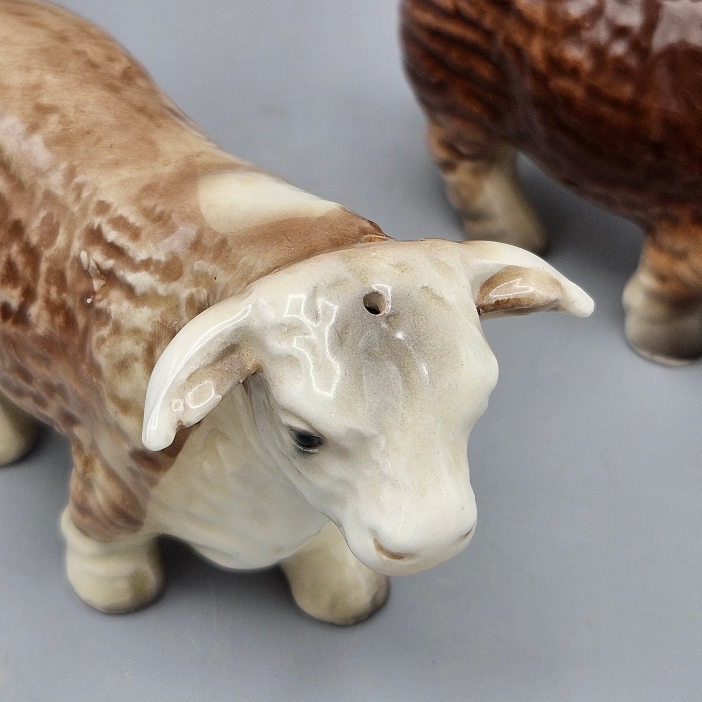 Vintage Porcelain Bull Salt and Pepper Shakers