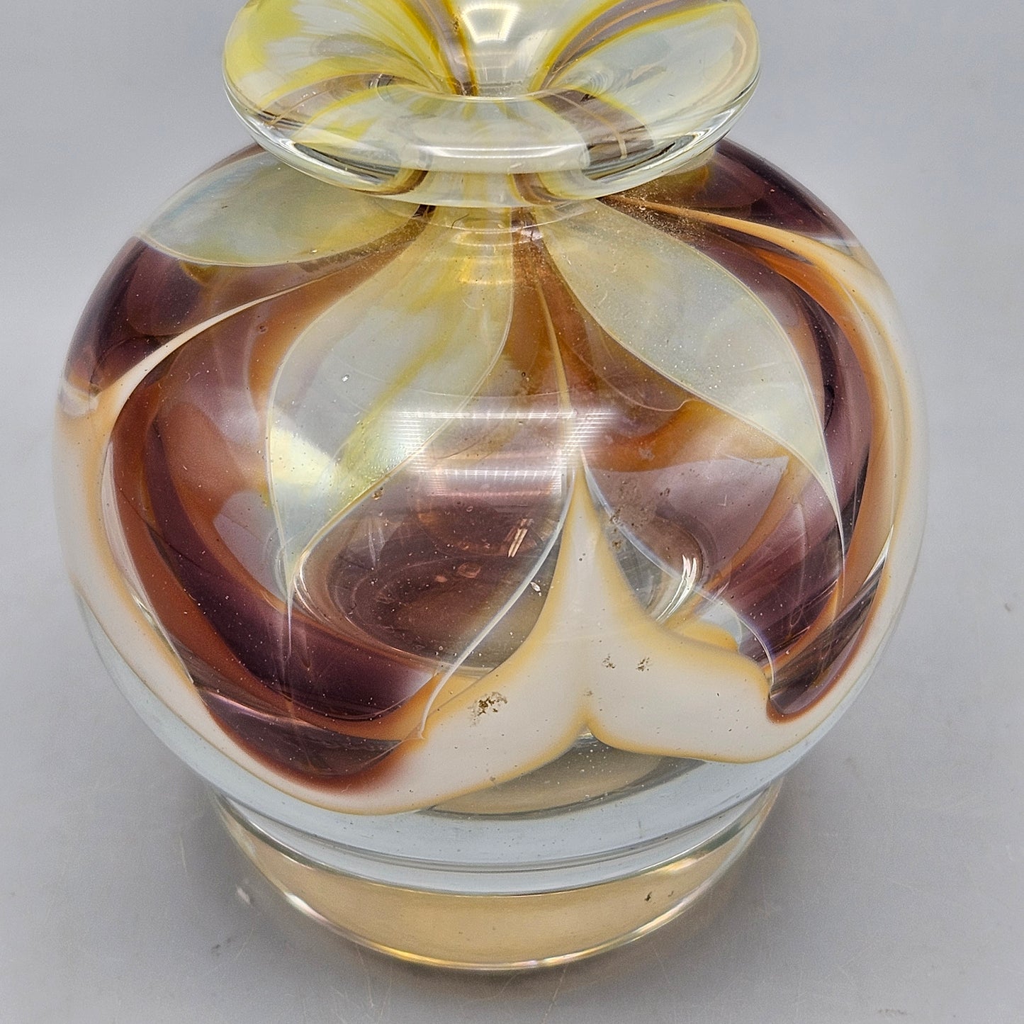Vintage 1981 Art Glass Vase Signed David. R. Boutin for Rainbow Glass Works