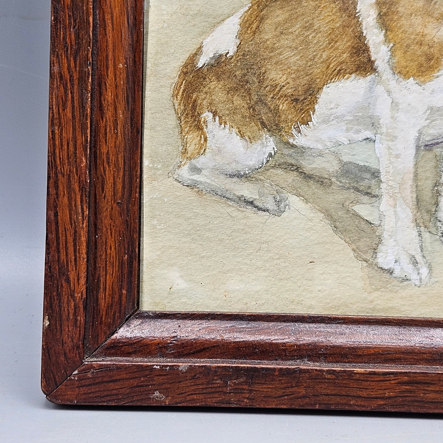 Original Antique Drawing of Dog