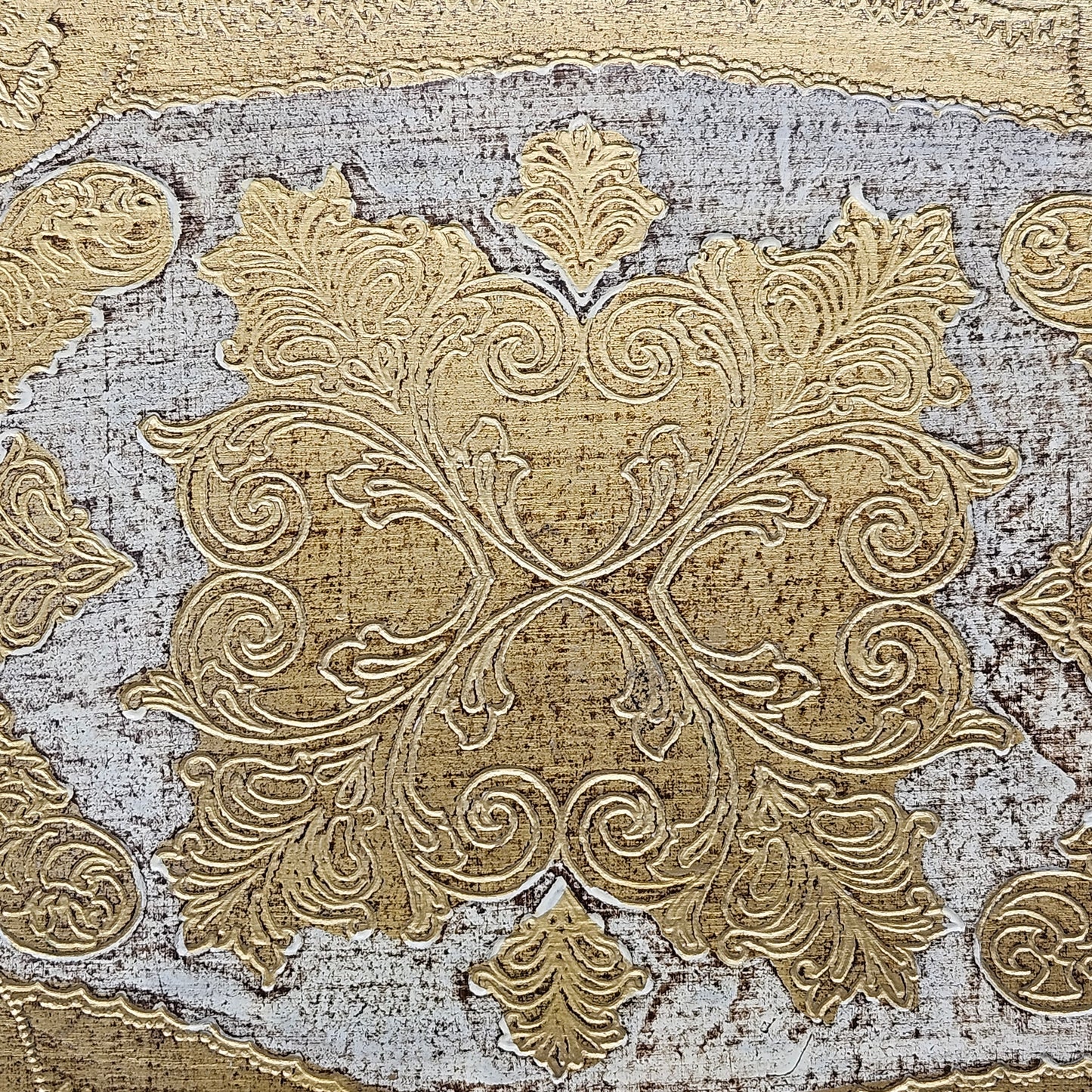 Vintage Italian Florentine Tray - Gold & Cream Color