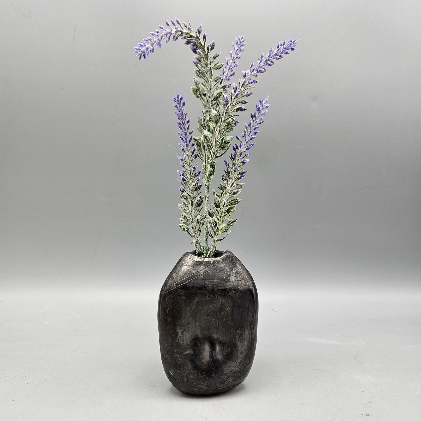 Vintage Ebonized Pottery Vase - Santa Clara Pueblo Style Signed Nora