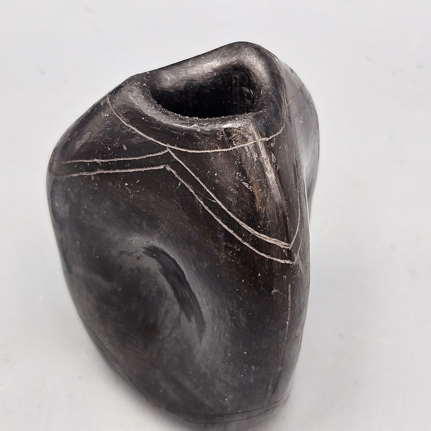 Vintage Ebonized Pottery Vase - Santa Clara Pueblo Style Signed Nora