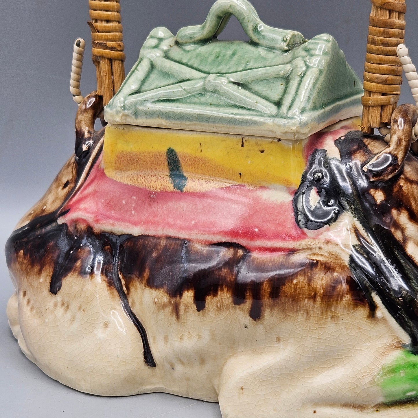 Vintage Japanese Camel Form Hand Painted Porcelain Teapot