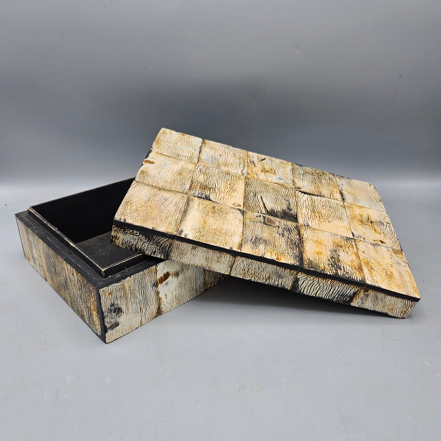Decorator Dresser Box - Faux Pony Hide / Wood Grain