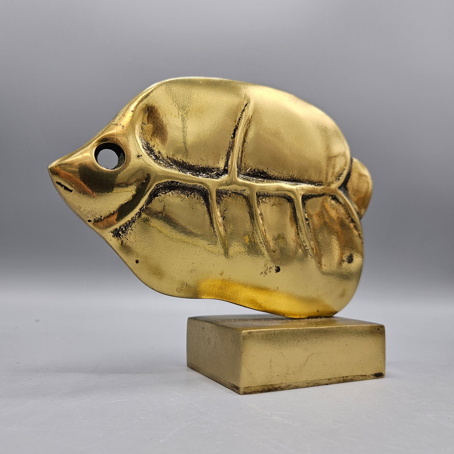 Vintage Modern Brass Fish Sculpture