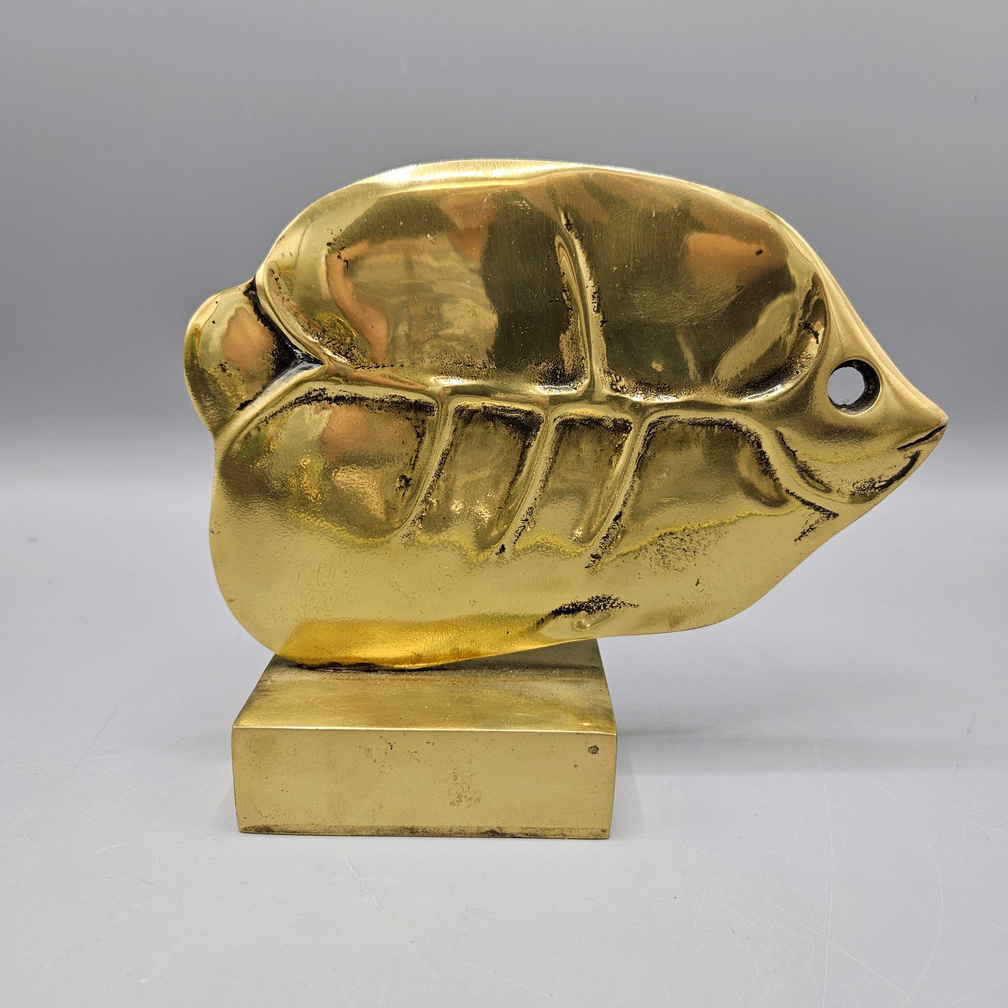 Vintage Modern Brass Fish Sculpture