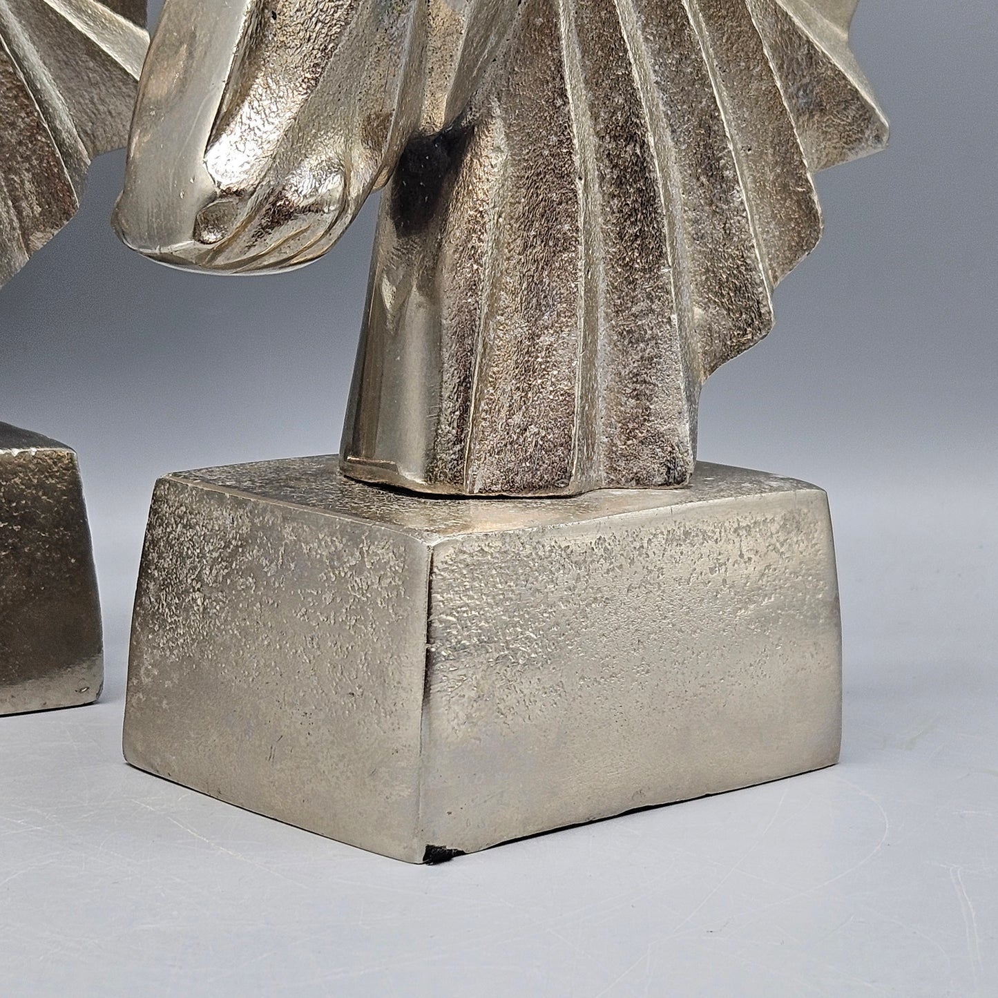 Pair of Silver Toned Horse Head Bookends