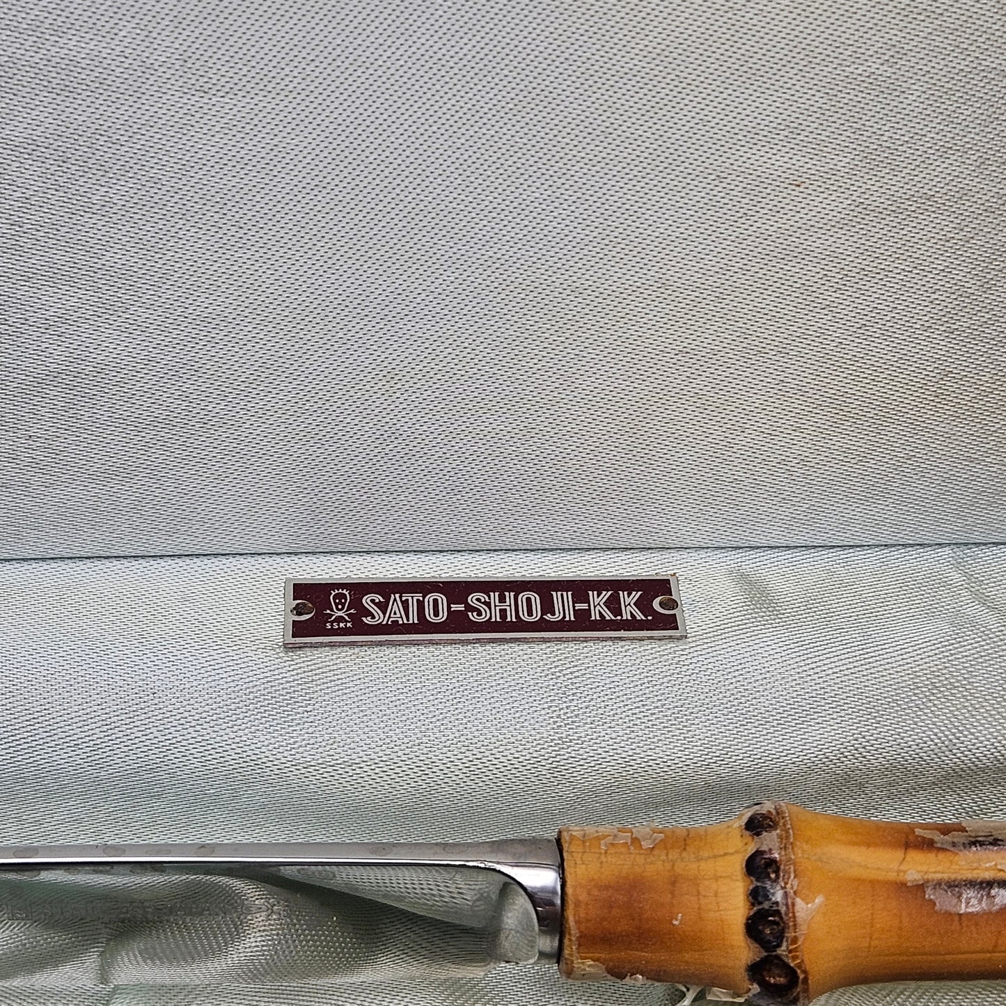 Vintage Set of 6 Bamboo Handled Steak Knives in Box