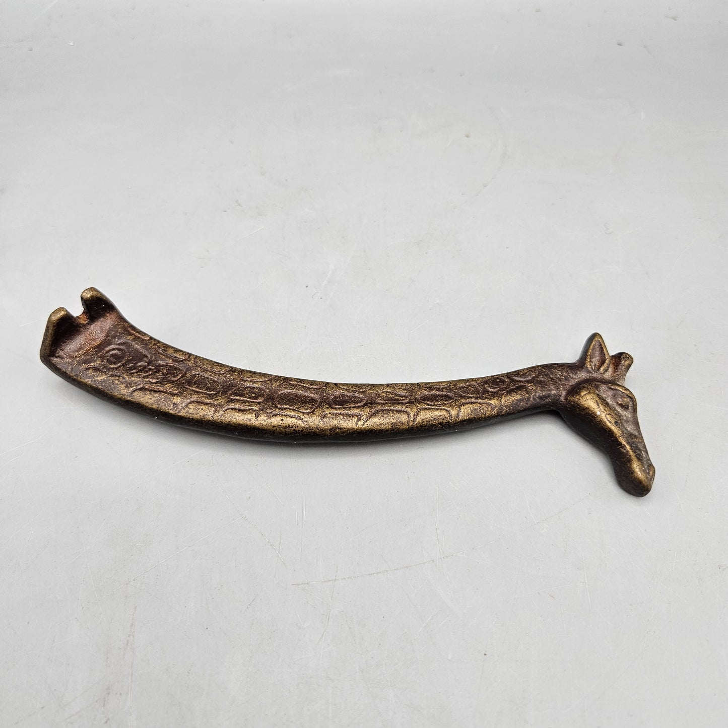 1993 Nelles Bronze Coat Hook Hanger in Giraffe Head & Neck Form